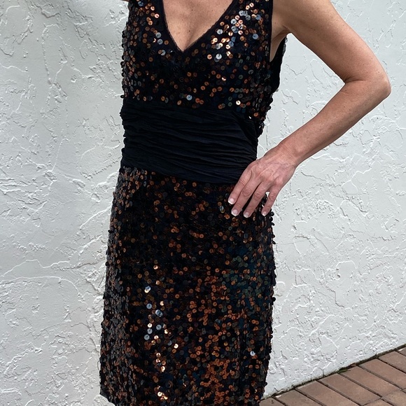 Pixie Market Dresses & Skirts - Party Dress-sequins-Orange-black-Large